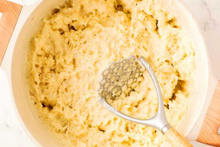 mashing potatoes
