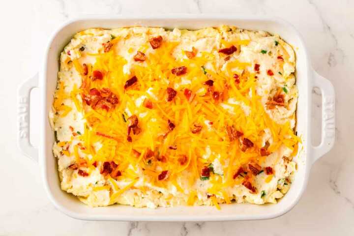 mashed potato casserole before baking