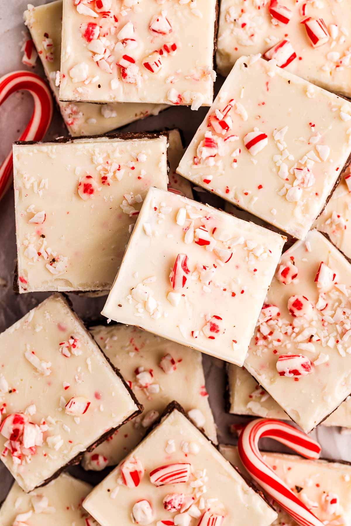piled up peppermint bark