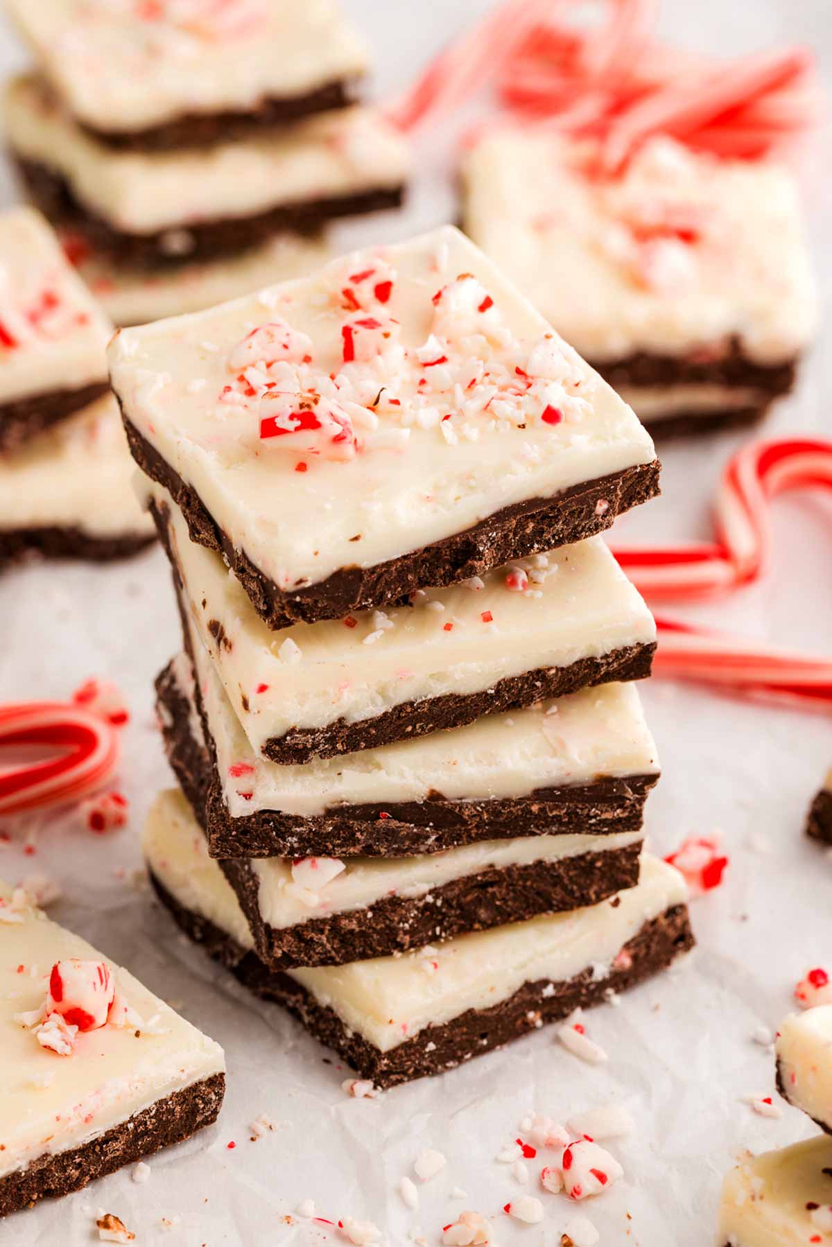 stacking peppermint bark
