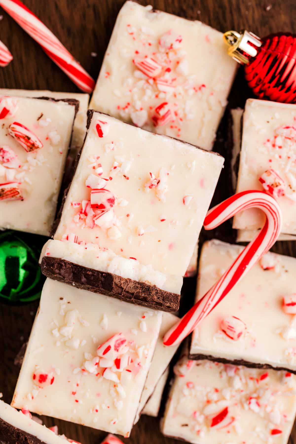 serving a platter of peppermint bark