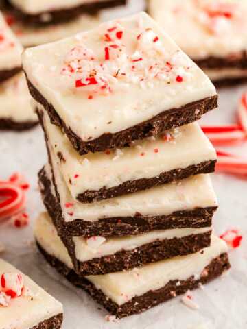 stacking peppermint bark