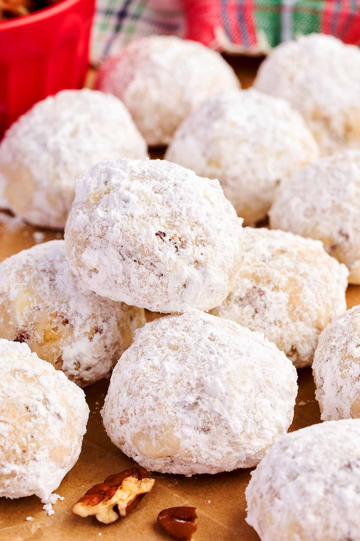 A pile of Snowball Cookies.