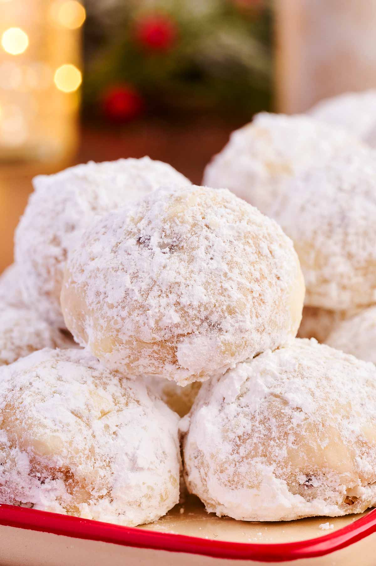 A pile of Snowball Cookies.