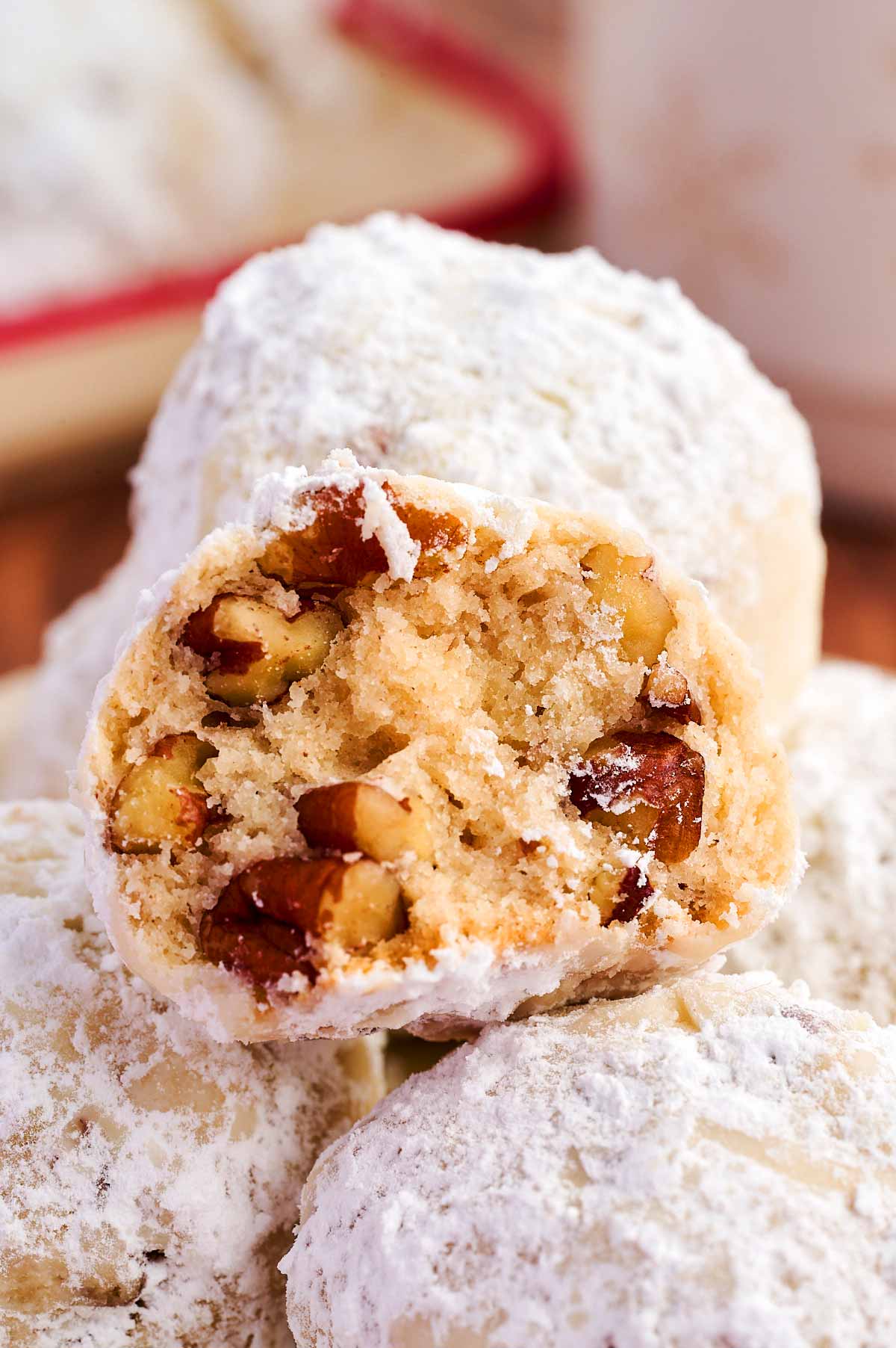 Perfect texture inside a Snowball Cookie.