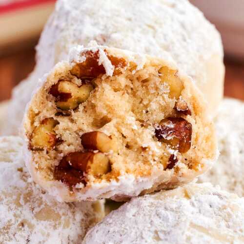 Perfect texture inside a Snowball Cookie.