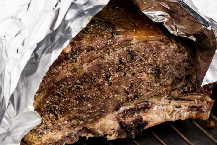 resting tented prime rib roast