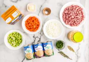ingredients for ham and bean soup