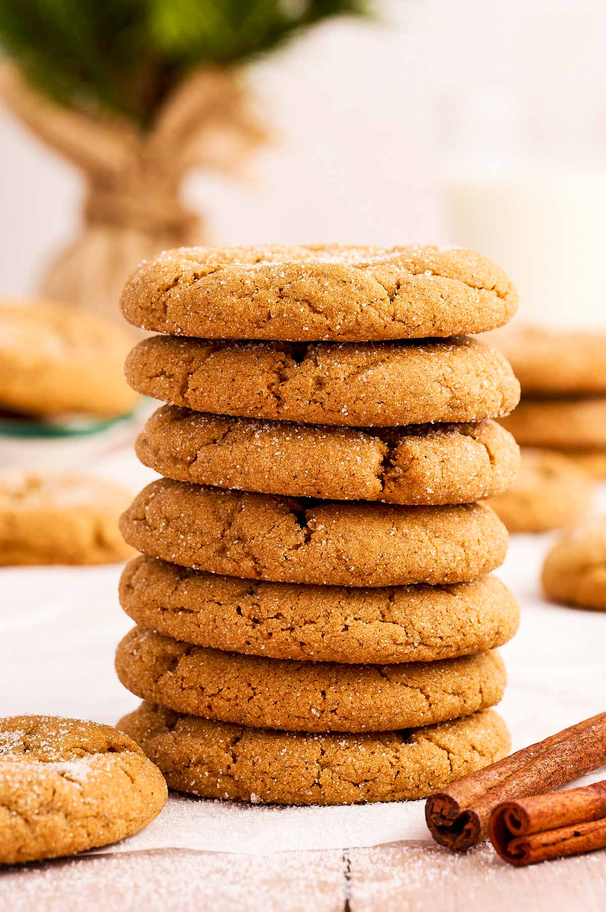 stacking ginger molasses cookies