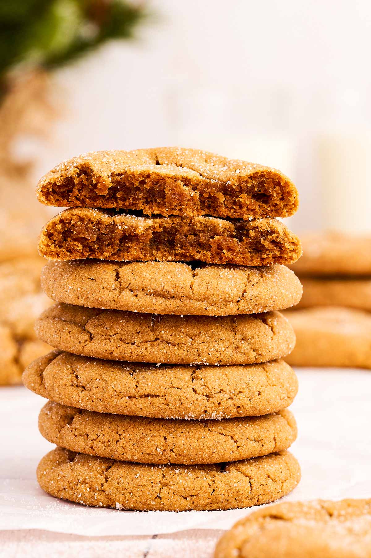 soft texture of ginger molasses cookies