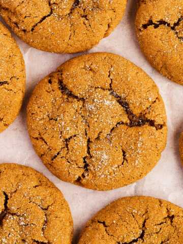 freshly baked soft molasses cookies