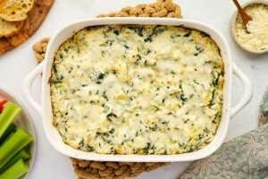 Baked spinach artichoke dip.