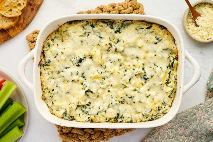 Baked spinach artichoke dip.