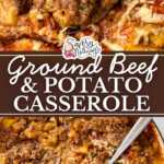 ground beef & potato casserole pin
