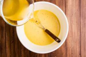 Making the sauce for chicken broccoli pasta casserole.