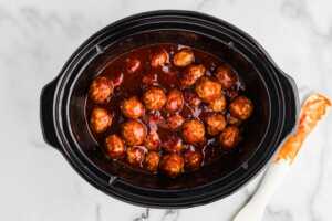 Uncooked cranberry meatballs.