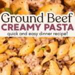 Cheesy Ground Beef and Pasta Recipe Image Pin