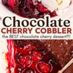 Chocolate Cherry Cobbler Recipe Image Pin