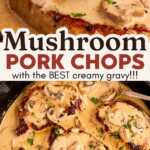 Creamy Mushroom Pork Chops Recipe Image Pin