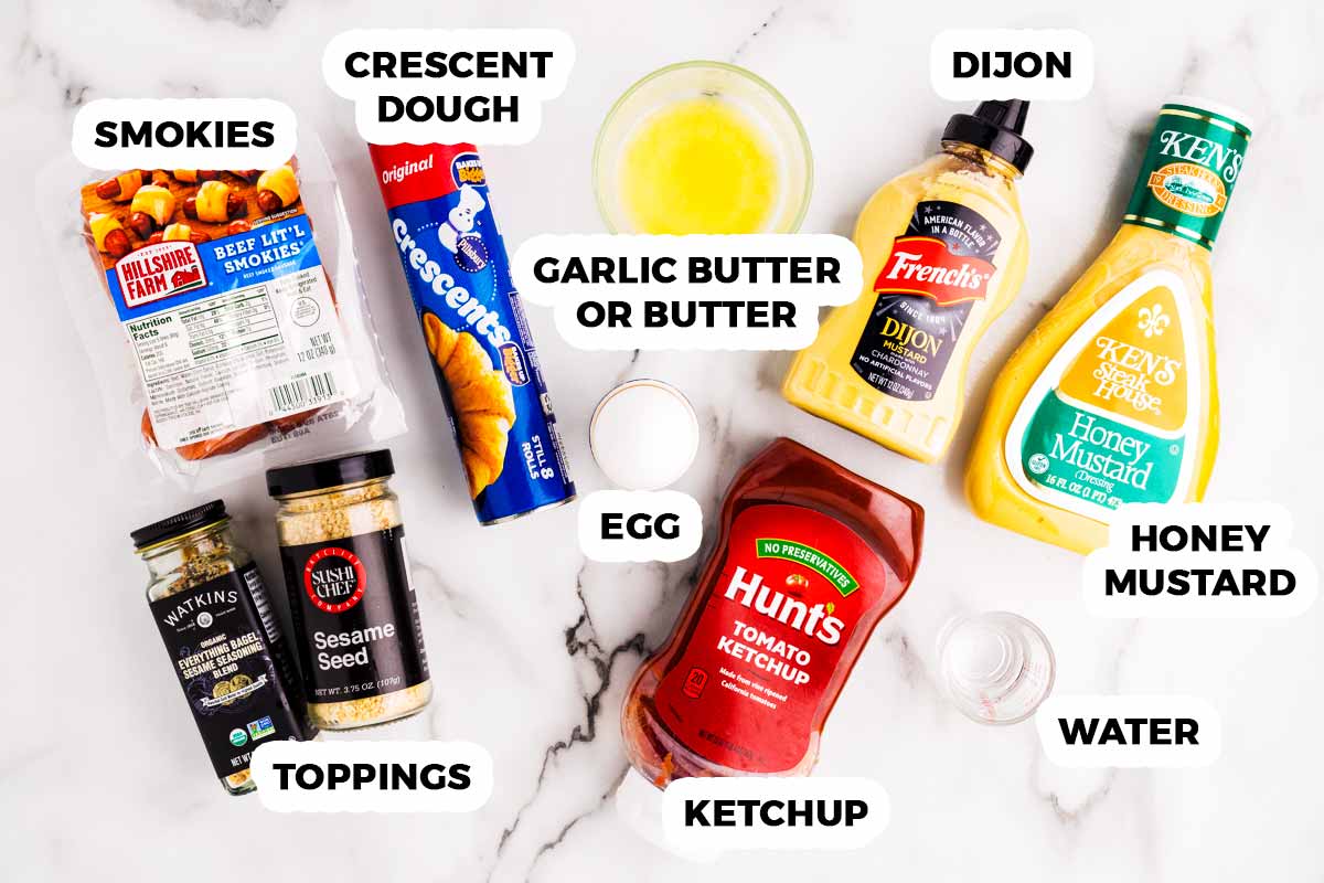 Ingredients for pigs in a blanket.