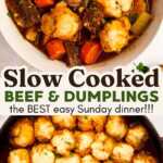 Slow Cooker Beef and Dumplings Recipe Image Pin