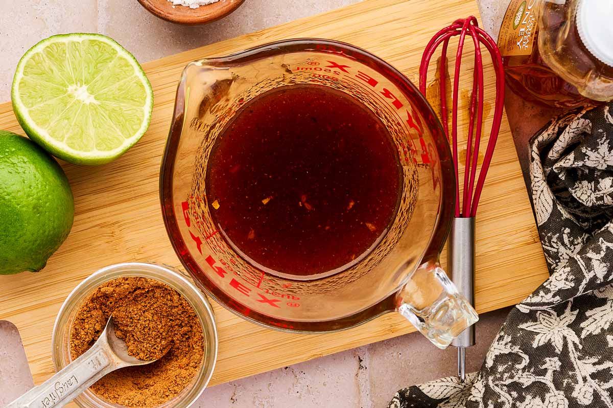 Sauce for spicy sheet pan chicken.