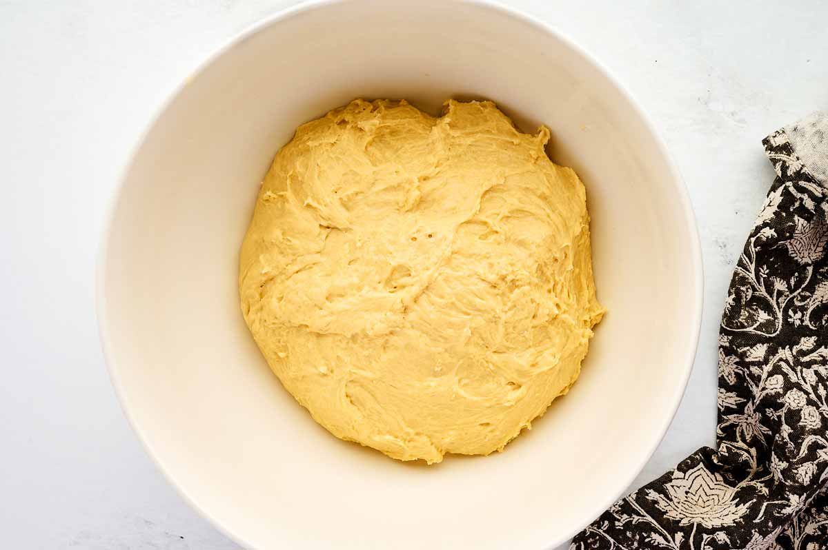 Unrisen bread dough.