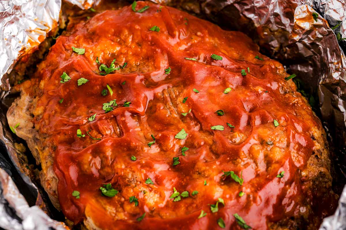 Close up of crockpot meatloaf.