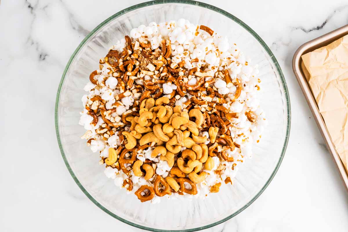 Snacks for Easter Popcorn in bowl.