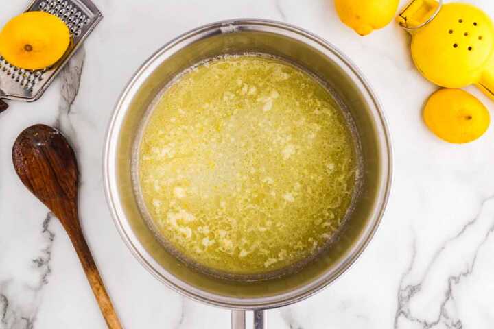 Infused butter in small saucepan.