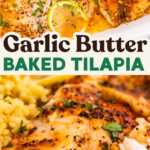 Garlic Butter Baked Tilapia Recipe Image Pin