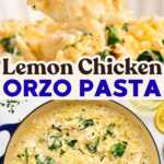 Lemon Chicken Orzo Recipe Image Pin