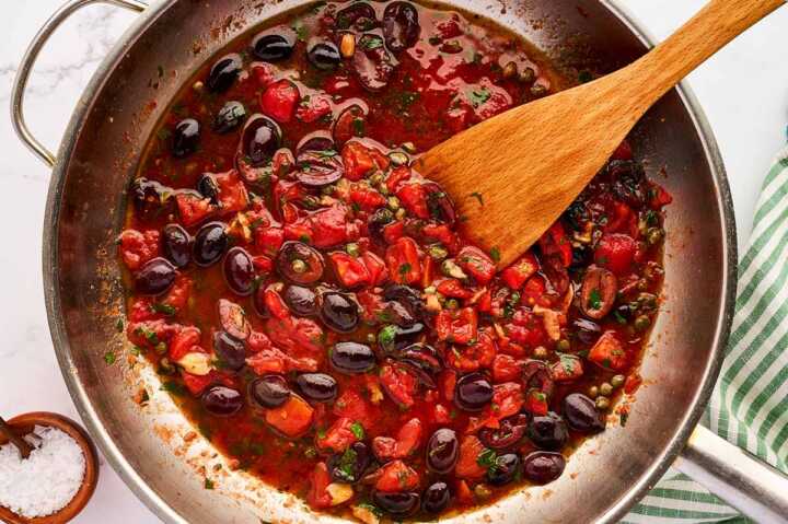 Sauce for pasta puttanesca.