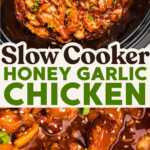 Slow Cooker Honey Garlic Chicken Recipe Image Pin
