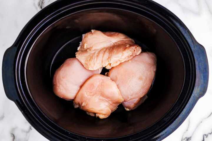 Chicken in slow cooker.