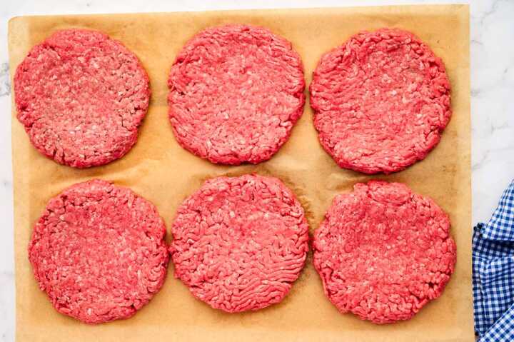 6 burger patties.