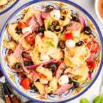 Bowl of Tortellini Pasta Salad.