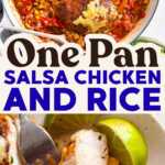 One Pan Salsa Chicken and Rice Recipe Image Pin