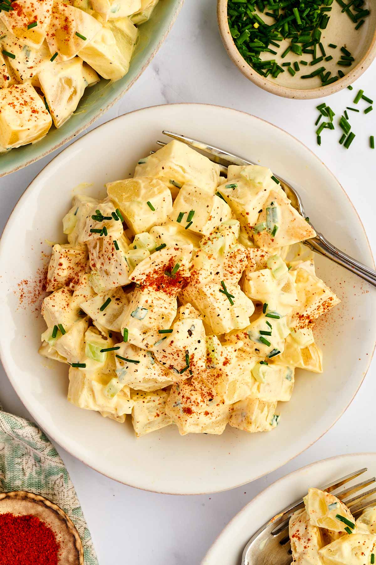 Bowl with potato salad.