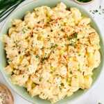 Bowl with creamy potato salad.