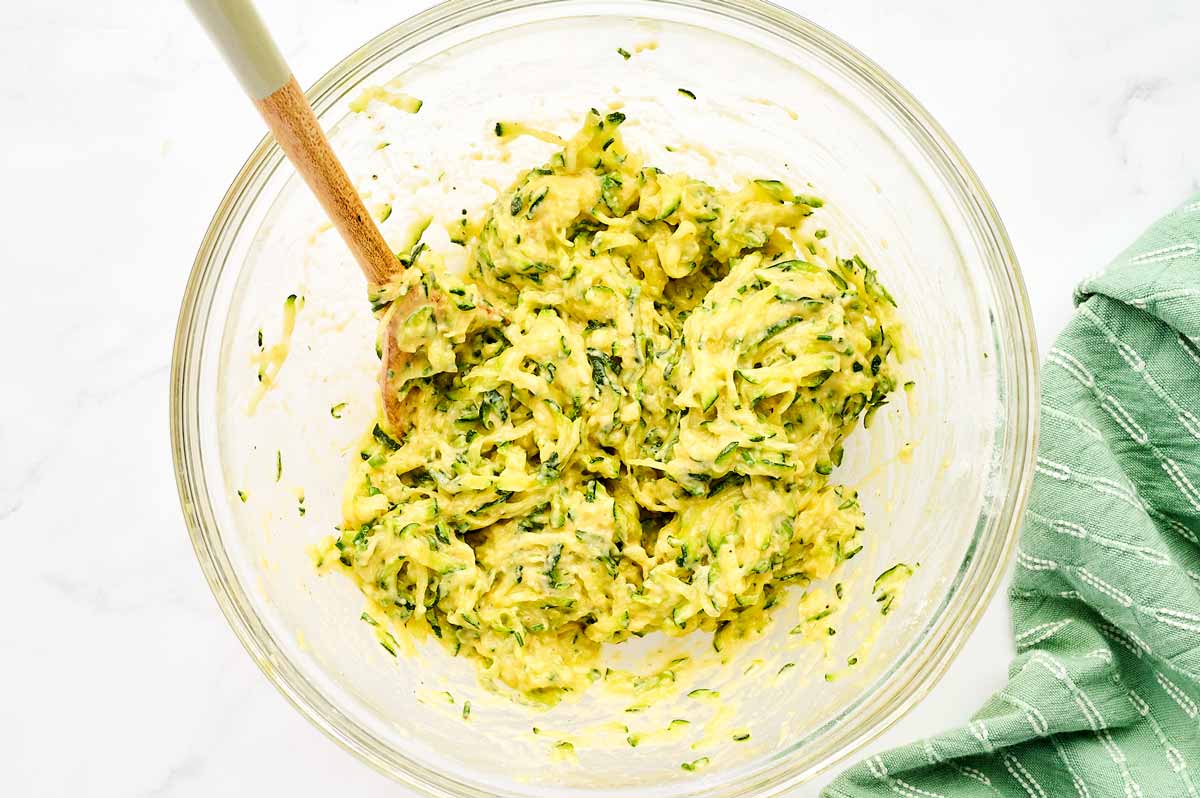 Batter for zucchini fritters.
