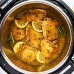 Instant pot lemon chicken overhead.