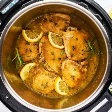 Instant pot lemon chicken overhead.