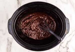 BBQ sauce in slow cooker.