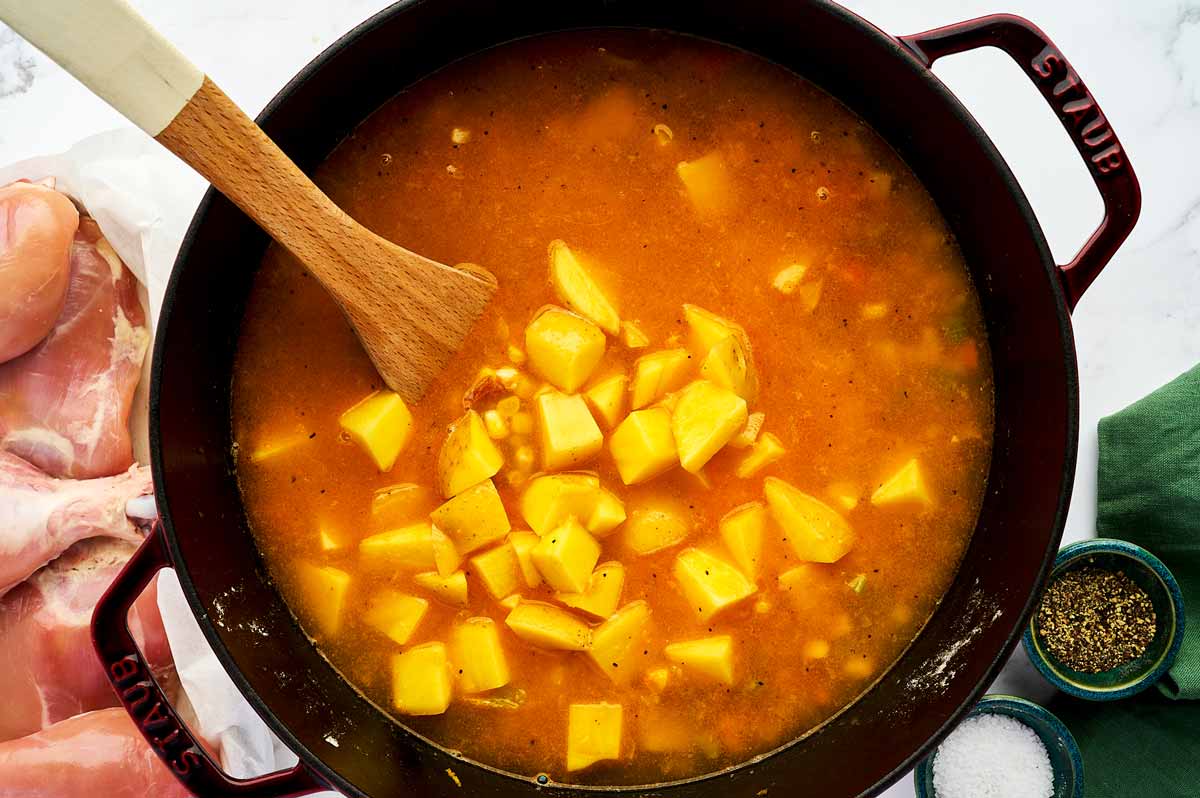 Uncooked corn chowder.