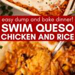 Swim Queso Chicken and Rice Casserole Recipe Image Pin