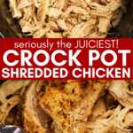 Crockpot Shredded Chicken Recipe Image Pin