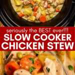 Slow Cooker Chicken Stew Recipe Image Pin