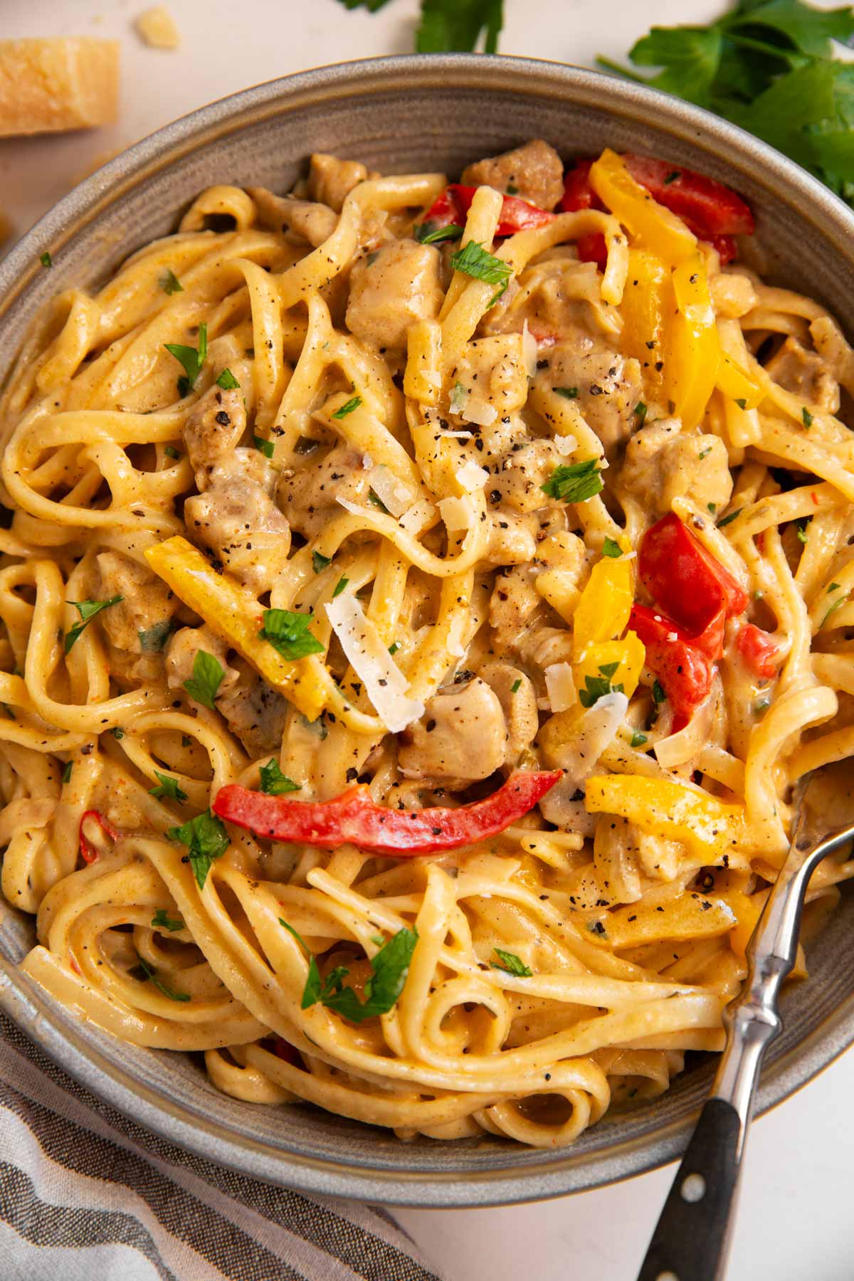 Bowl with Cajun Chicken Pasta.