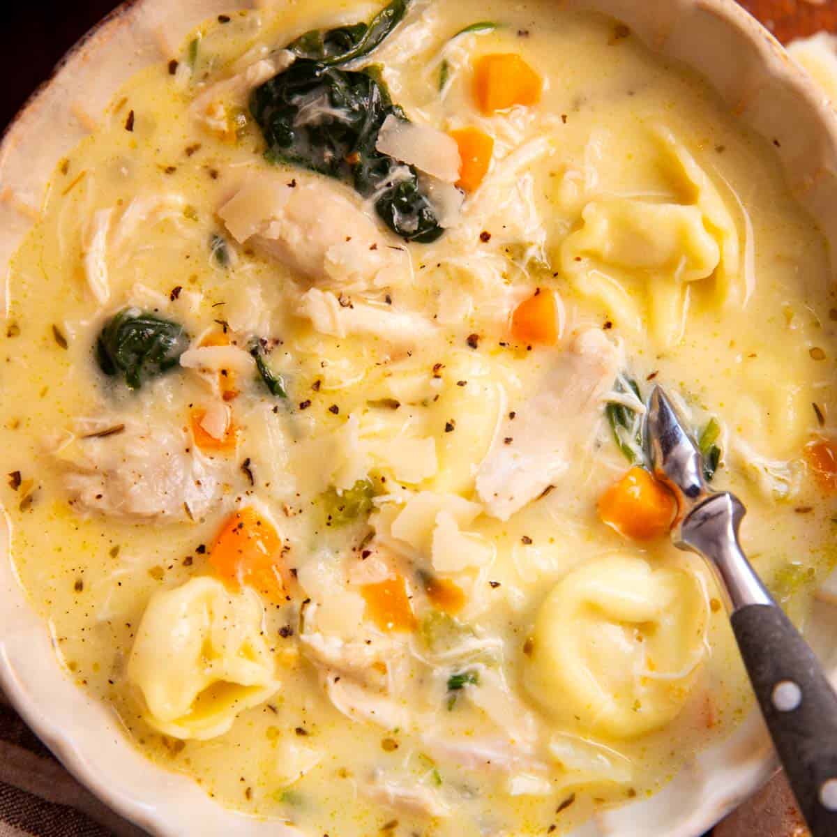 Creamy Chicken Tortellini Soup